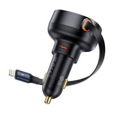 Baseus 60W Dual Type-C Car Charger with Built-in Cable (PD QC Fast Charging | Model CCTXP-CC)